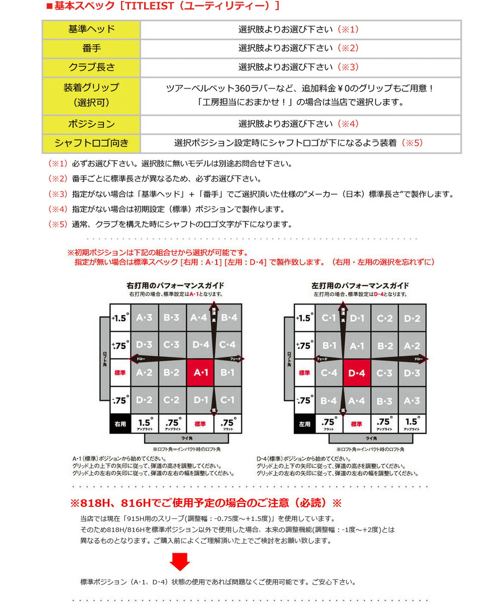 UT専用】タイトリスト UT専用 スリーブ付きシャフト ユーティリティ