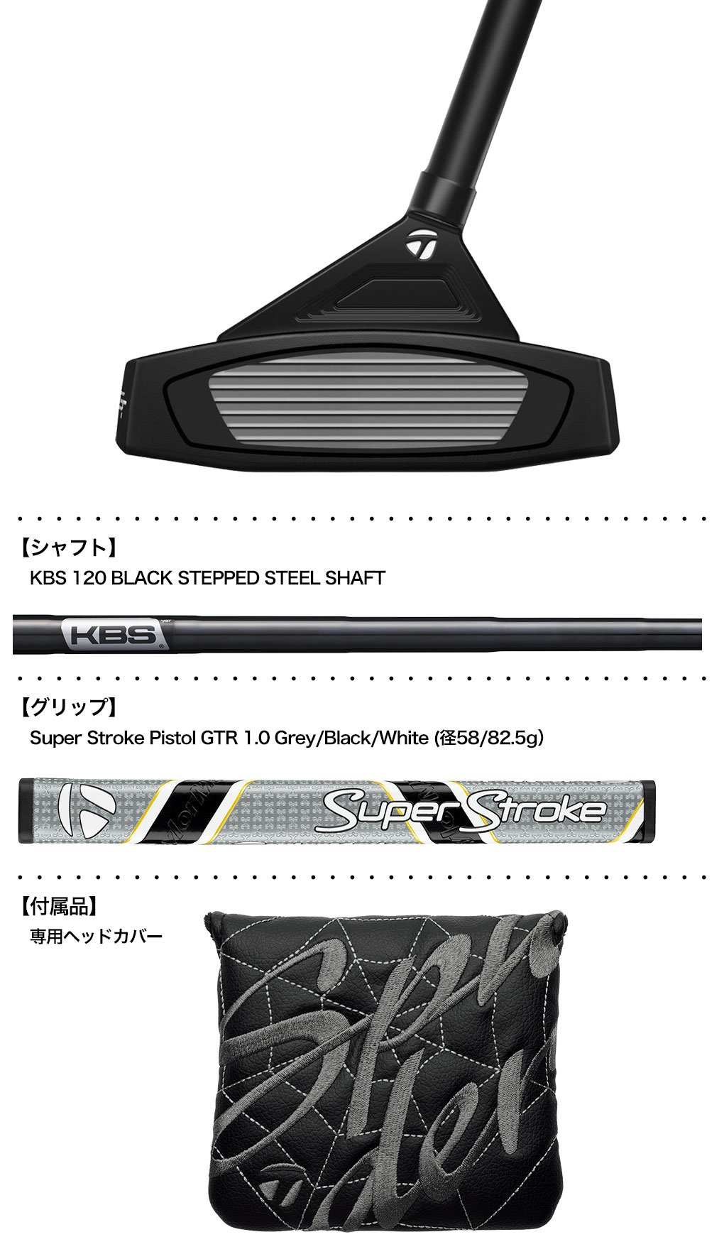 毎日発送】テーラーメイド スパイダーGT X ブラック トラスセンター パター TM2 メンズ 右用 33