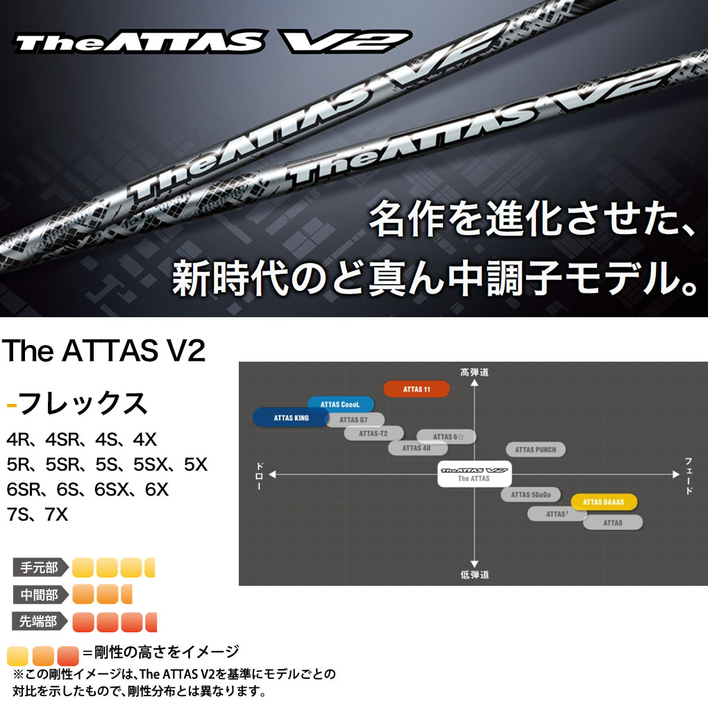 The ATTAS V2 6SX テーラーメイド　ドライバー用シャフト単品