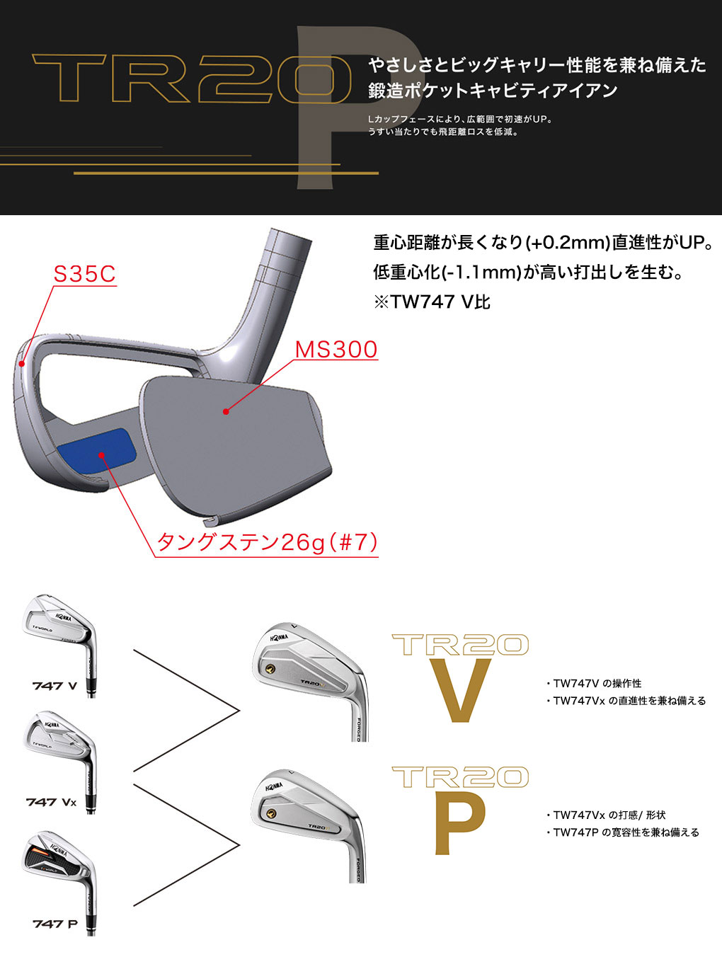 本間ゴルフ T//WORLD TR20P 北米仕様モデル アイアン 5本セット