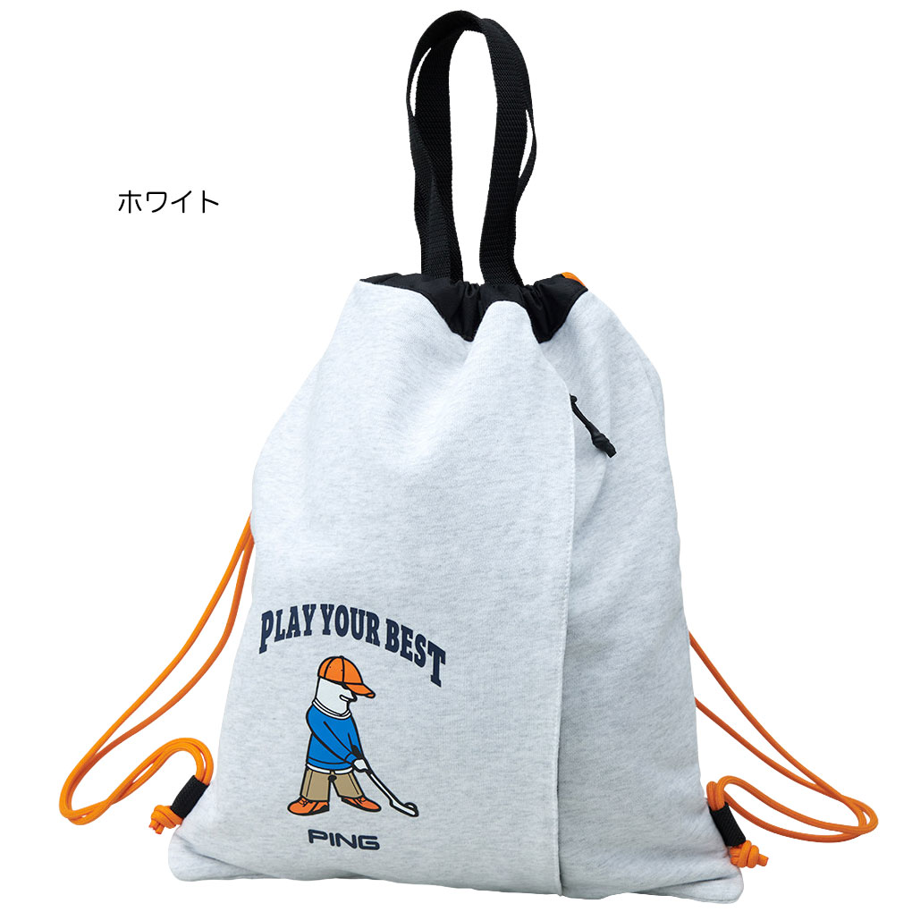 【minamina】PING ゴルフトートバッグ ホワイト/ネイビー PING ピンゴルフ Mr.PING ストリートカジュアルトートバッグ