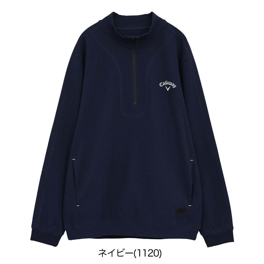 キャロウェイ ワッフルハーフジップモックネックシャツ