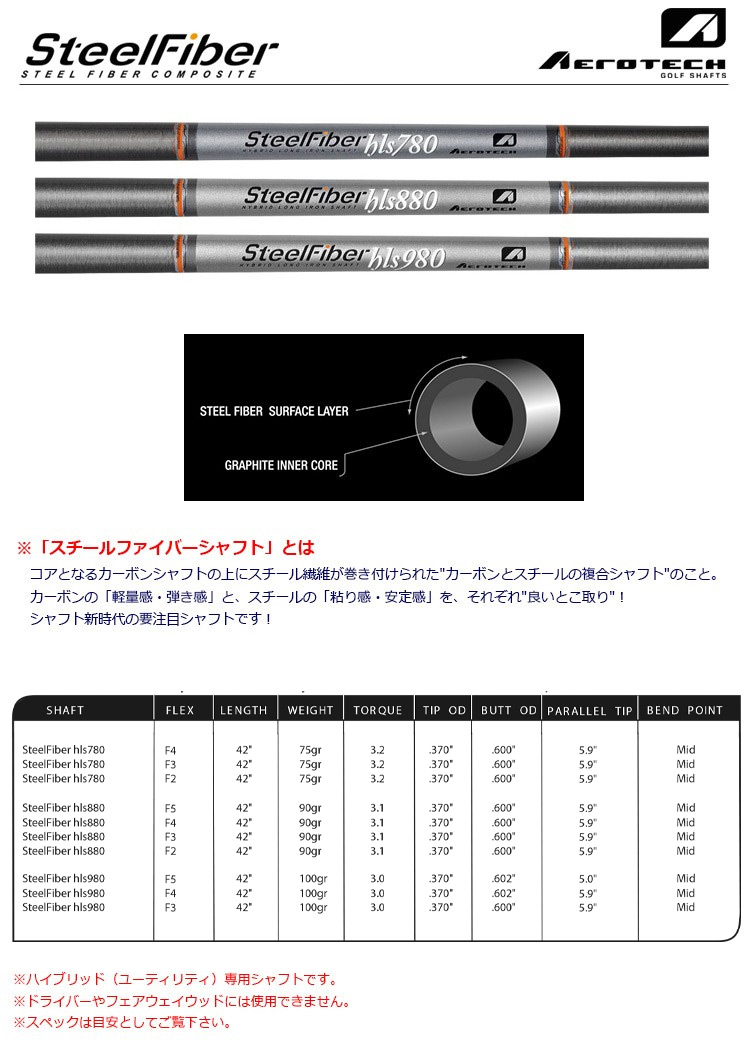 格安 エアロテック スチールファイバーhls780 テーラーメイドスリーブ