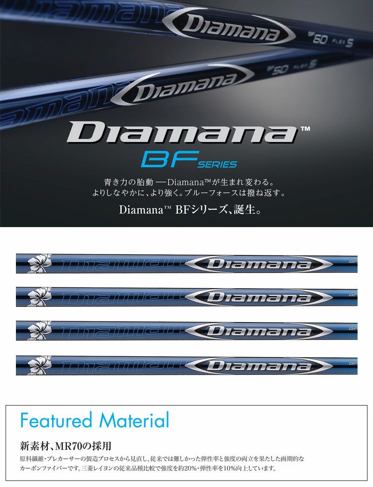 テーラーメイド スリーブ付きシャフト Diamana BF (SIM／Original One／Gloire F2／M6～M1／RBZ／R15)