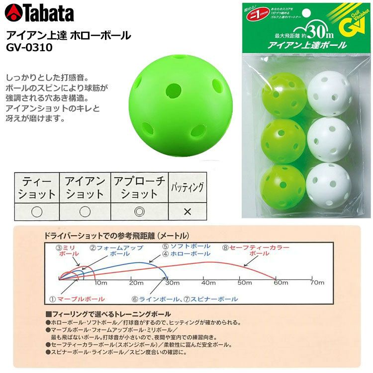 【ゴルフ】【トレーニング】タバタアイアン上達ホローボールGV-0310【練習ボール】