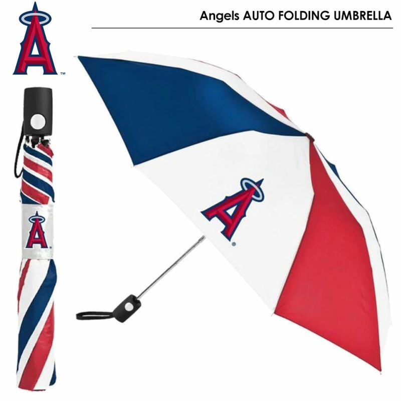 MLBエンゼルスゴルフ用アンブレラ傘LosAngelesAngelsAUTOFOLDINGUMBRELLAUSA直輸入品