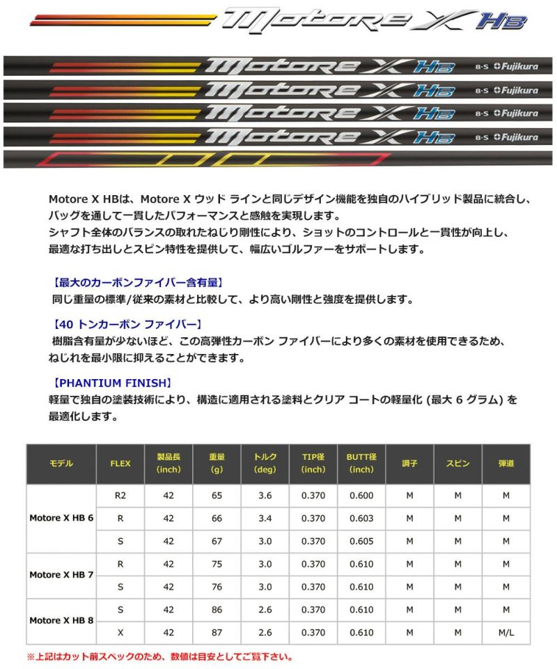 フジクラシャフト_MOTORE_HB_カーボンシャフト