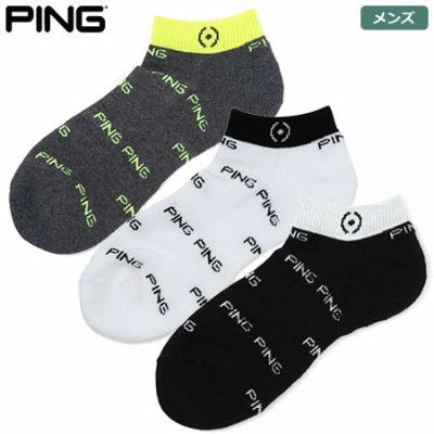 ピン PING ロゴ総柄 アンクルソックス 621-3186109 メンズ 2023春夏モデル 靴下 ソックス 日本正規品 日本モデル ゴルフ ゴルフ用品 ウェアアクセサリー ソックス 靴下