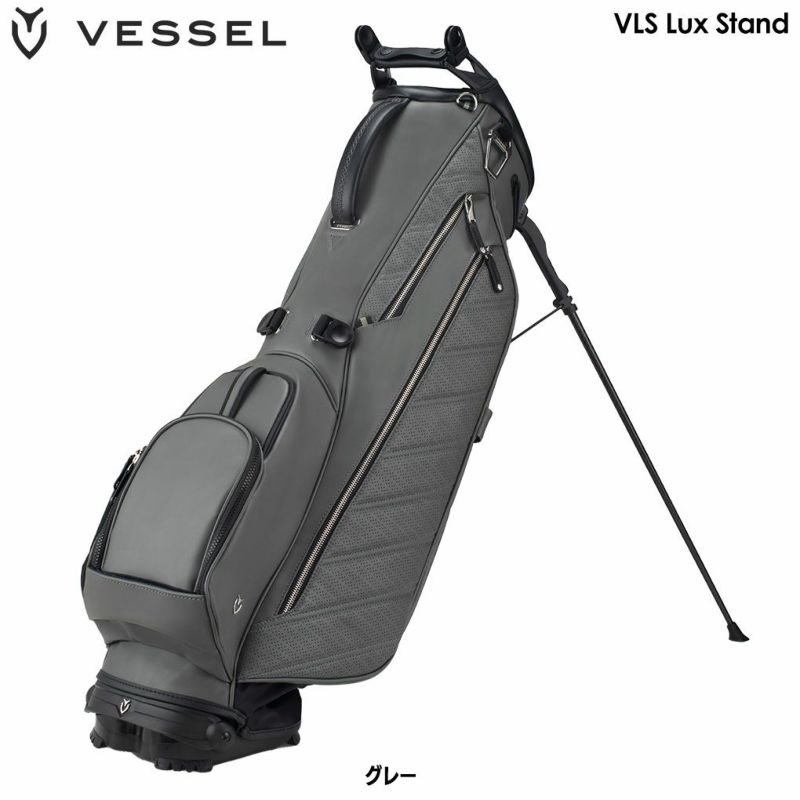 VESSEL VLS Lux Stand キャディバッグ ダブルショルダー　スタンドバッグ 7.5型 4分割トップ グレー ベゼル 2023年モデル  USA直輸入品【土日祝も発送】