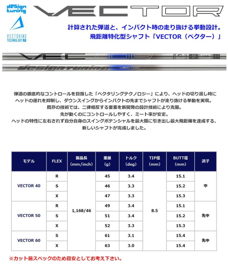 プロギア PRGR スリーブ付きシャフト デザインチューニング VECTOR DW （RS+／RS各種／RSF各種 ） ベクター ゴルフ シャフト |  ジーパーズ公式オンラインショップ（JYPER'S）