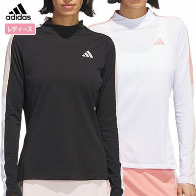 【毎日発送】アディダス サイドカラーブロック モックネック L/Sストレッチシャツ IKR13 レディース adidas 2023秋冬モデル 日本正規品