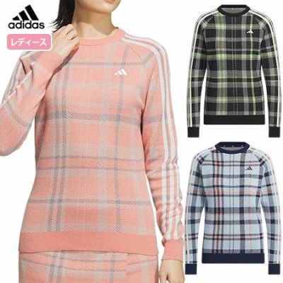 【毎日発送】アディダス タータンチェック クルーネック セーター MKS40 レディース adidas 2023秋冬モデル 日本正規品