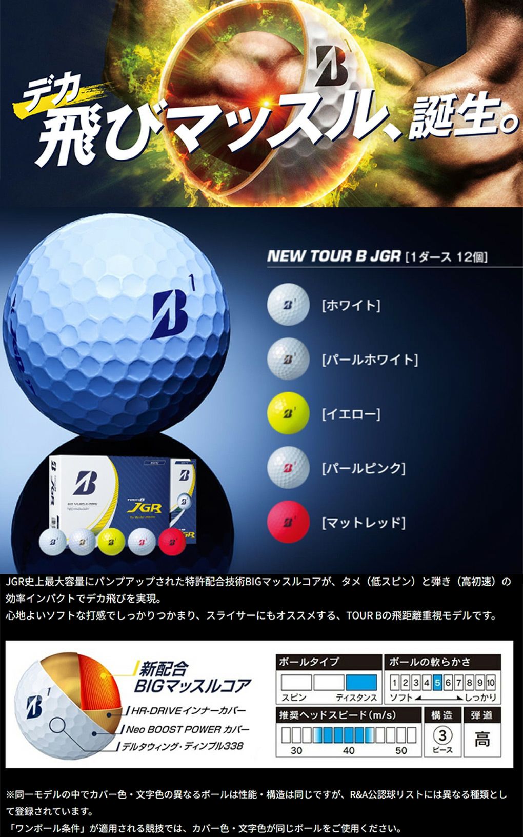 ブリヂストン 2023 NEW TOUR B JGR ゴルフボール 1ダース 全12球 3 
