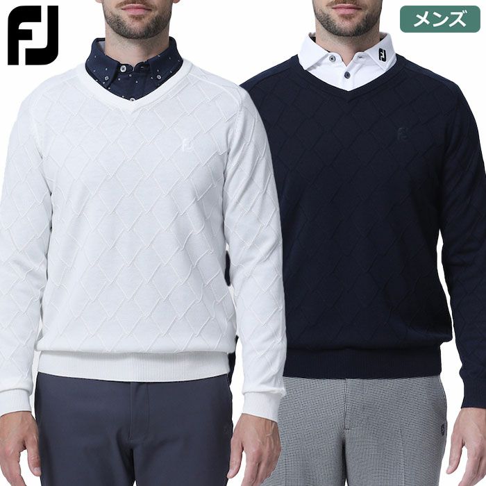 フットジョイケーブルアーガイルVネックセーターFJ-F23-M01メンズFOOTJOY2023秋冬モデル日本正規品