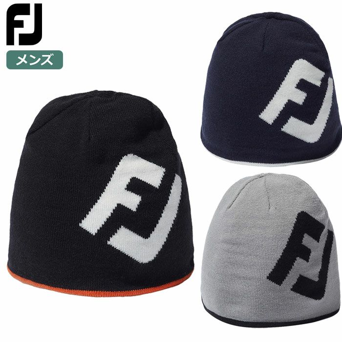 フットジョイビッグロゴリバーシブルニットビーニーFH23BRLメンズFOOTJOY2023秋冬モデル日本正規品