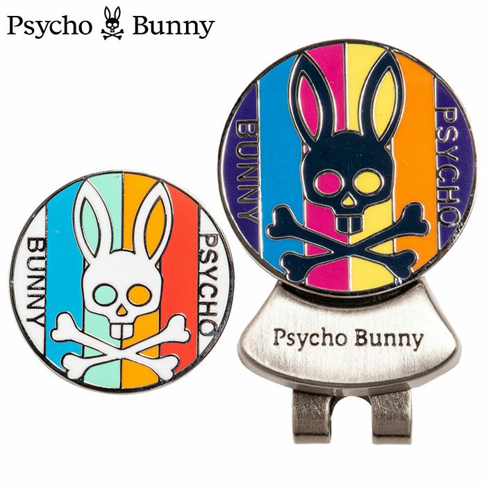 サイコバニーゴルフマーカーPsychoBunnyPB2.8RAINBOWボールマーカーPBMG3SM2