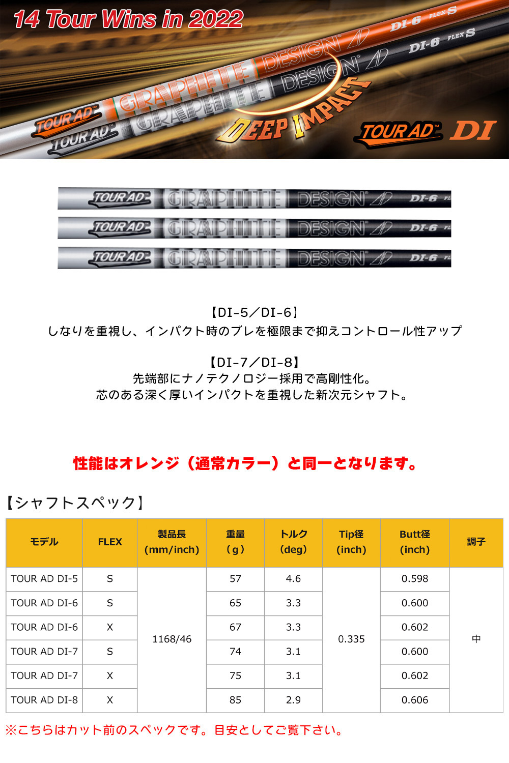 コブラスリーブ付きシャフトグラファイトデザインTourADDIブラック