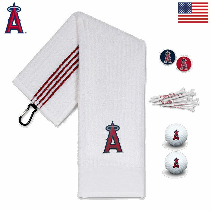 MLBエンゼルスLosAngelesAngelsGolfGiftSetタオルボールマーカーティーギフト2023年モデルUSA直輸入品