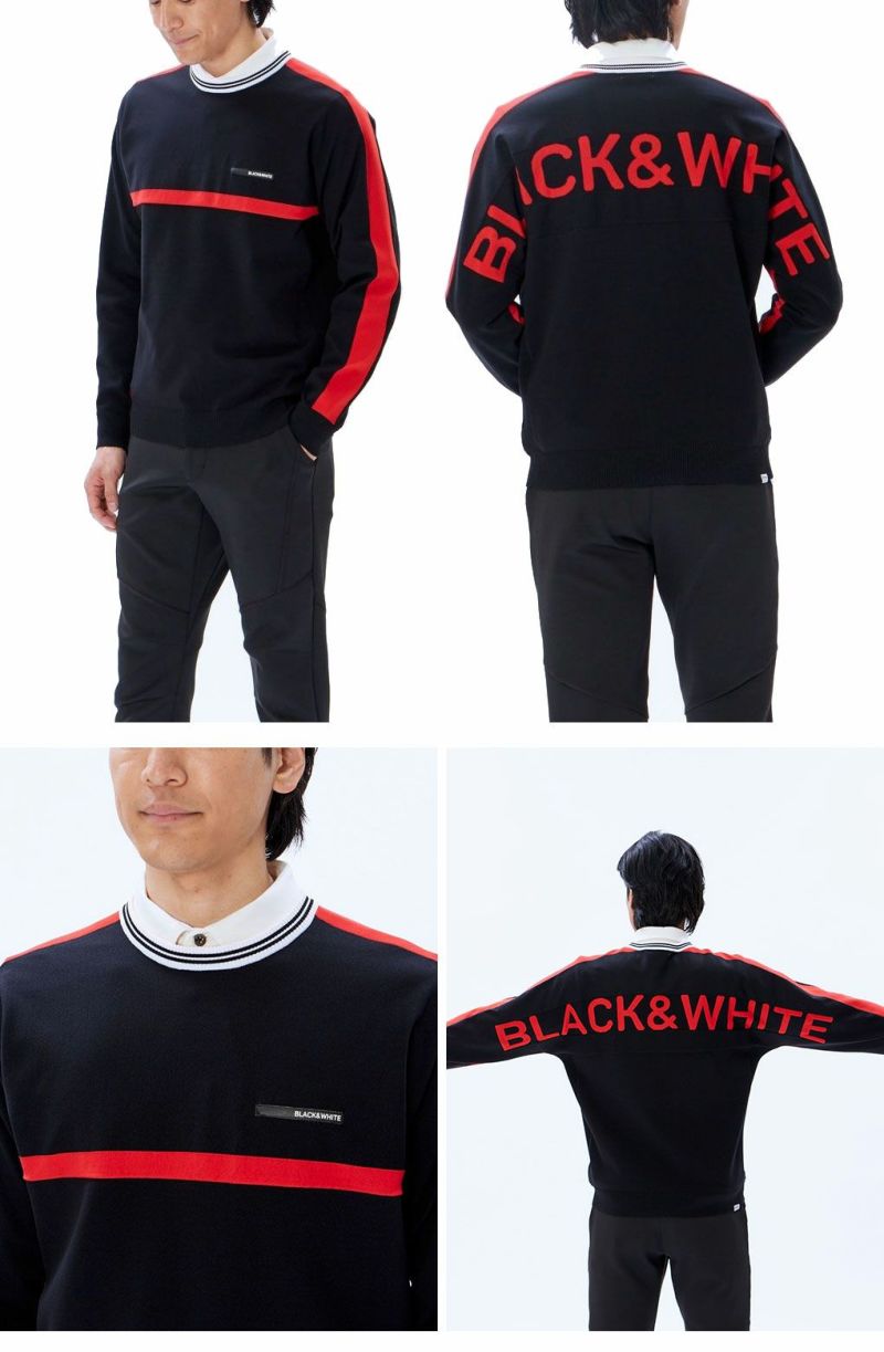 Black&WhiteライトウェイトニットBGF2303WEメンズ長袖セーター2023秋冬モデル日本正規品