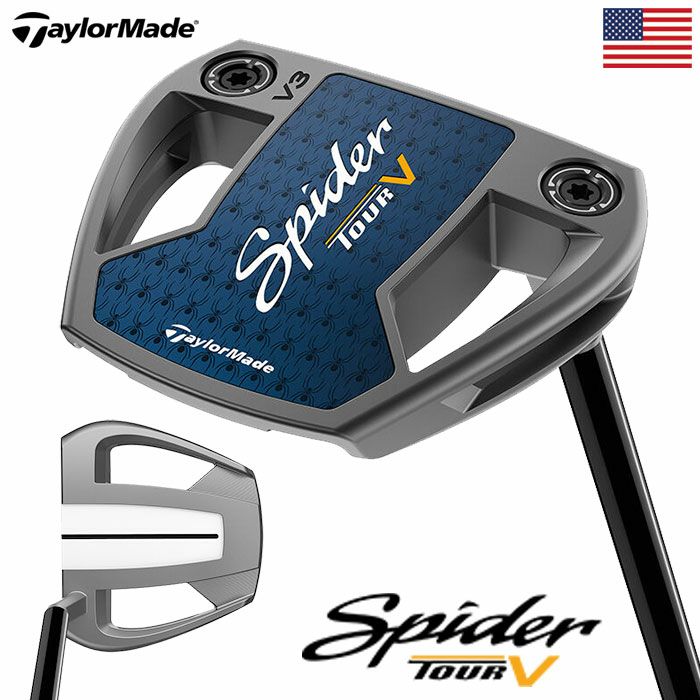 テーラーメイドSPIDERTOURVパターメンズ右用KBSBLACKPVDSTEPLESSシャフトTaylorMadeUSA直輸入品2024年モデル