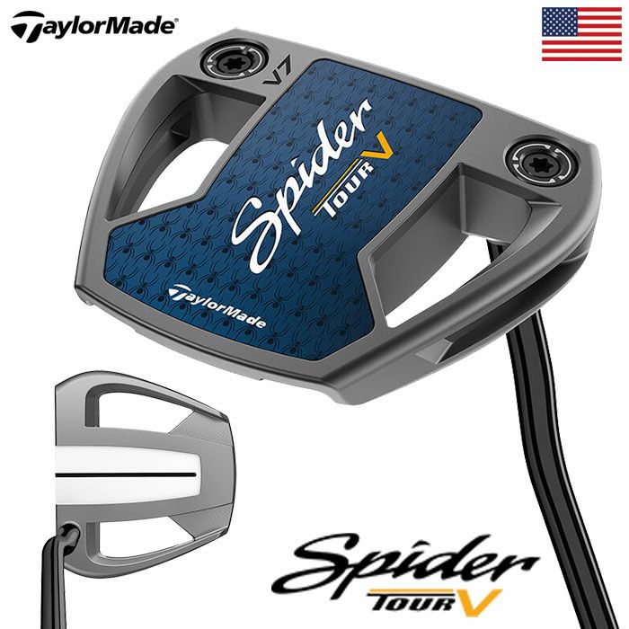 テーラーメイドSPIDERTOURVDOUBLEBENDパターメンズ右用KBSBLACKPVDSTEPLESSシャフトTaylorMadeUSA直輸入品2024年モデル