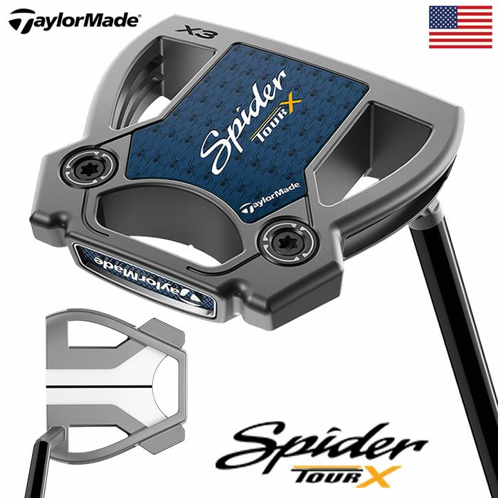 テーラーメイドSPIDERTOURXパターメンズ右用KBSBLACKPVDSTEPLESSシャフトTaylorMadeUSA直輸入品2024年モデル