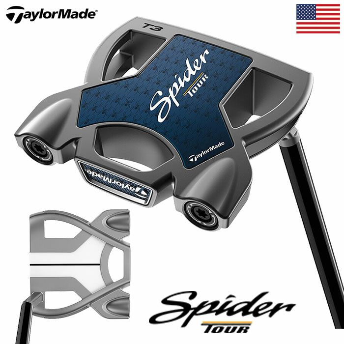 テーラーメイドSPIDERTOURパターメンズ右用KBSBLACKPVDSTEPLESSシャフトTaylorMadeUSA直輸入品2024年モデル