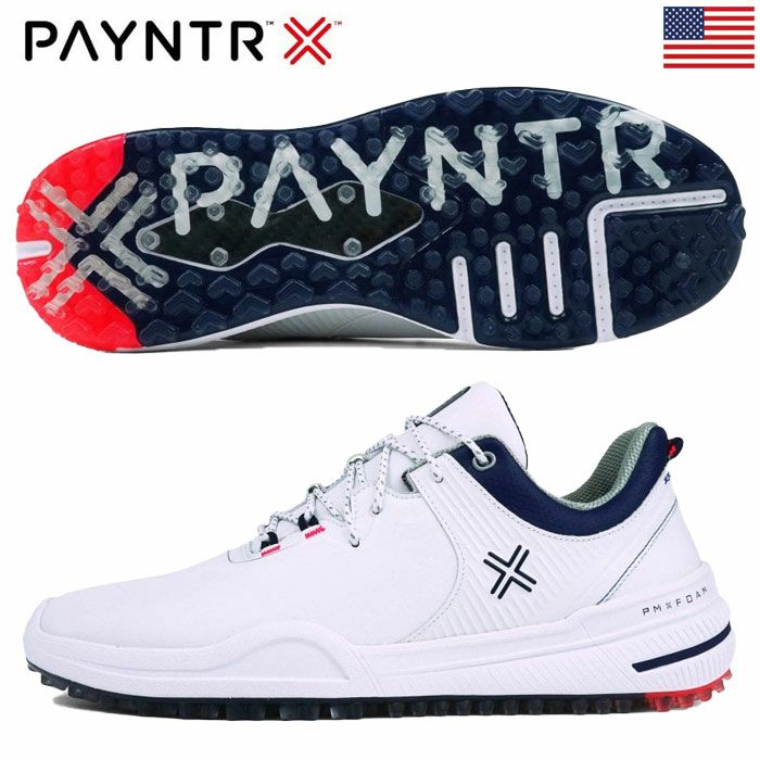 ペインターゴルフスパイクレスゴルフPAYNTRX001FメンズPG40001-101White&NavyゴルフシューズPAYNTRGOLFUSA直輸入品