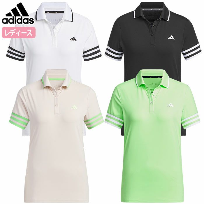 アディダス3ストライプスメッシュベントポロIKK62レディースadidas2024春夏モデル日本正規品