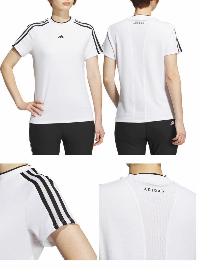 アディダス3ストライプスメッシュベントモックIKK64レディースadidas2024春夏モデル日本正規品