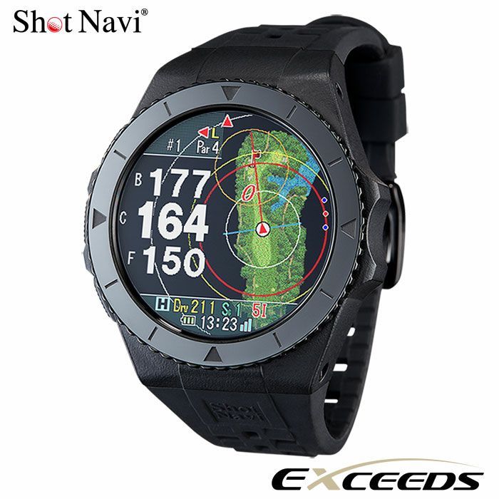 ショットナビEXCEEDS腕時計型GPSナビShotNaviブラック2024年モデル日本正規品