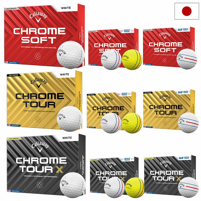 キャロウェイ2024CHROMESOFTCHROMETOURCHROMEゴルフボールメンズ1ダース日本正規品