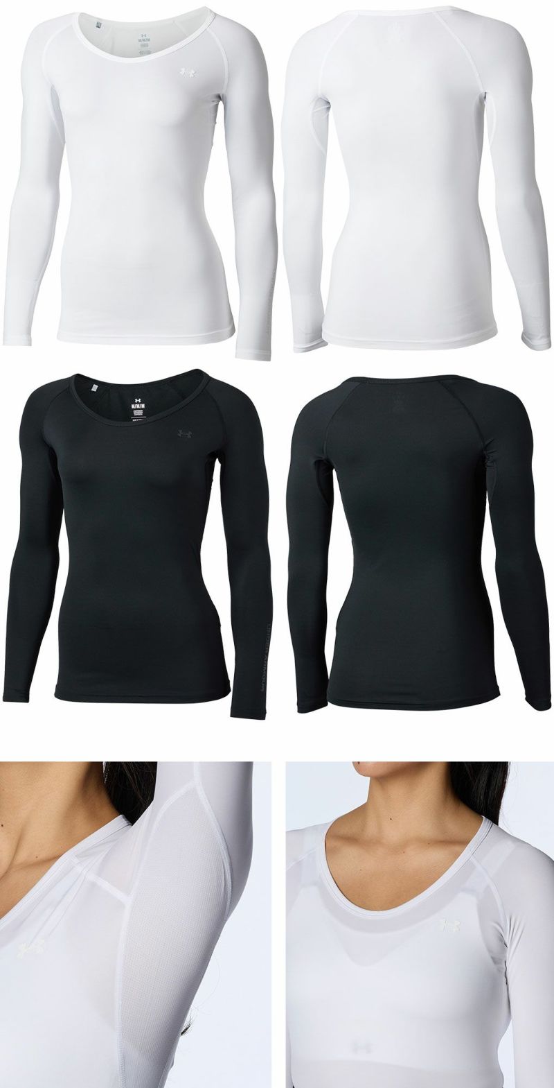 アンダーアーマーUAヒートギアコンプレッションロングスリーブクルーネックシャツ1384844レディースUNDERARMOUR2024春夏モデル日本正規品