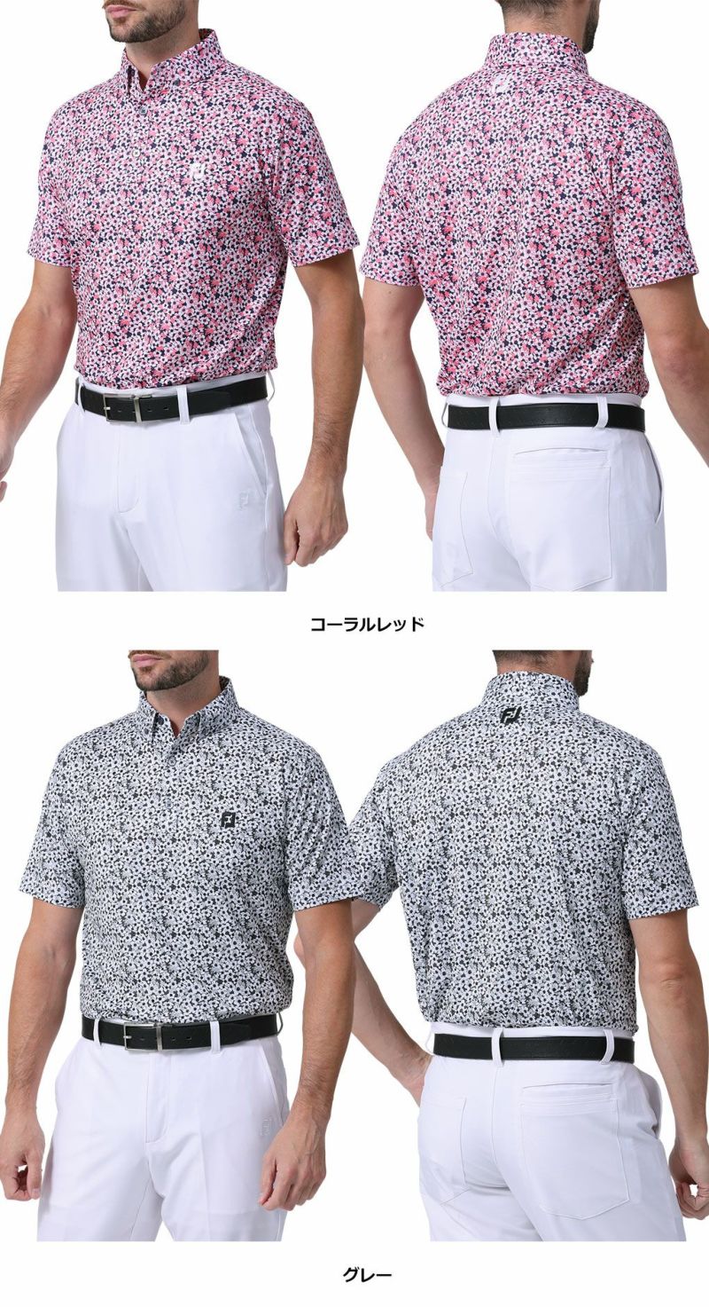 フットジョイサクラソウプリント半袖ボタンダウンシャツメンズFJ-S24-S12FOOTJOY2024春夏モデル日本正規品