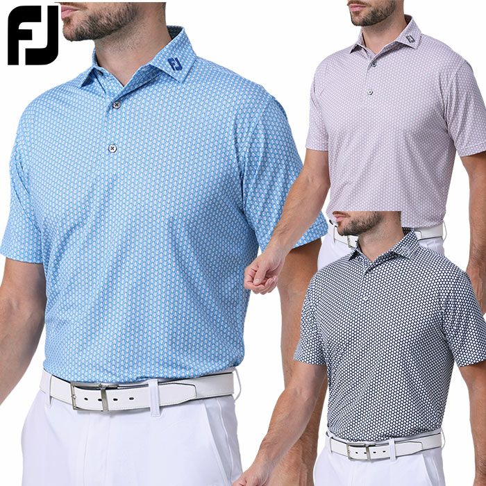 フットジョイスカロップシェルプリント半袖ワイドカラーシャツメンズFJ-S24-S15FOOTJOY2024春夏モデル日本正規品