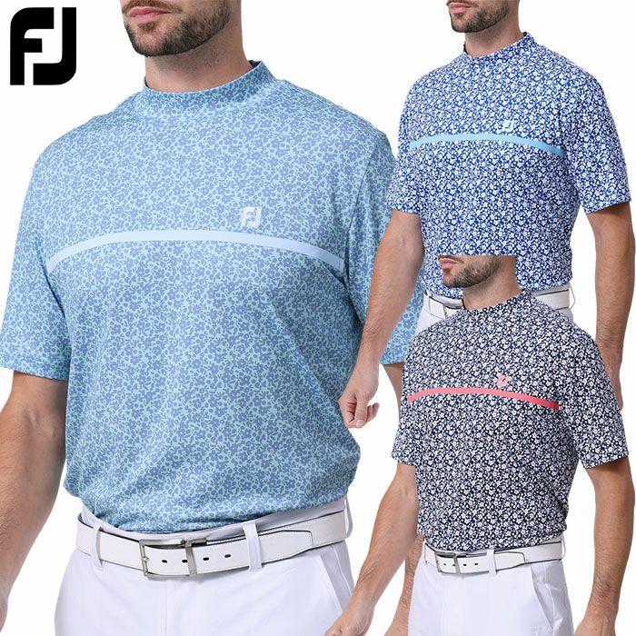 フットジョイフラワープリント半袖モックネックシャツメンズFJ-S24-S25FOOTJOY2024春夏モデル日本正規品