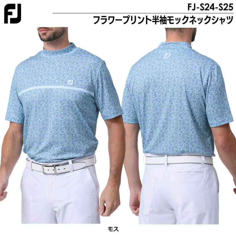 フットジョイフラワープリント半袖モックネックシャツメンズFJ-S24-S25FOOTJOY2024春夏モデル日本正規品