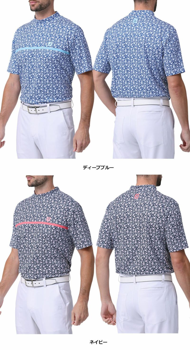 フットジョイフラワープリント半袖モックネックシャツメンズFJ-S24-S25FOOTJOY2024春夏モデル日本正規品