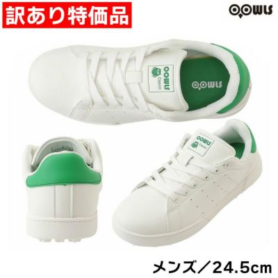 【訳アリ品】OOWLS 2021 スパイクレスシューズ JYPRF003 ゴルフシューズ メンズ スパイクレス シューズ ジーパーズ スニーカータイプ golf 靴 ホワイト/グリーン 24.5cm【外箱破損】【訳あり特価品】