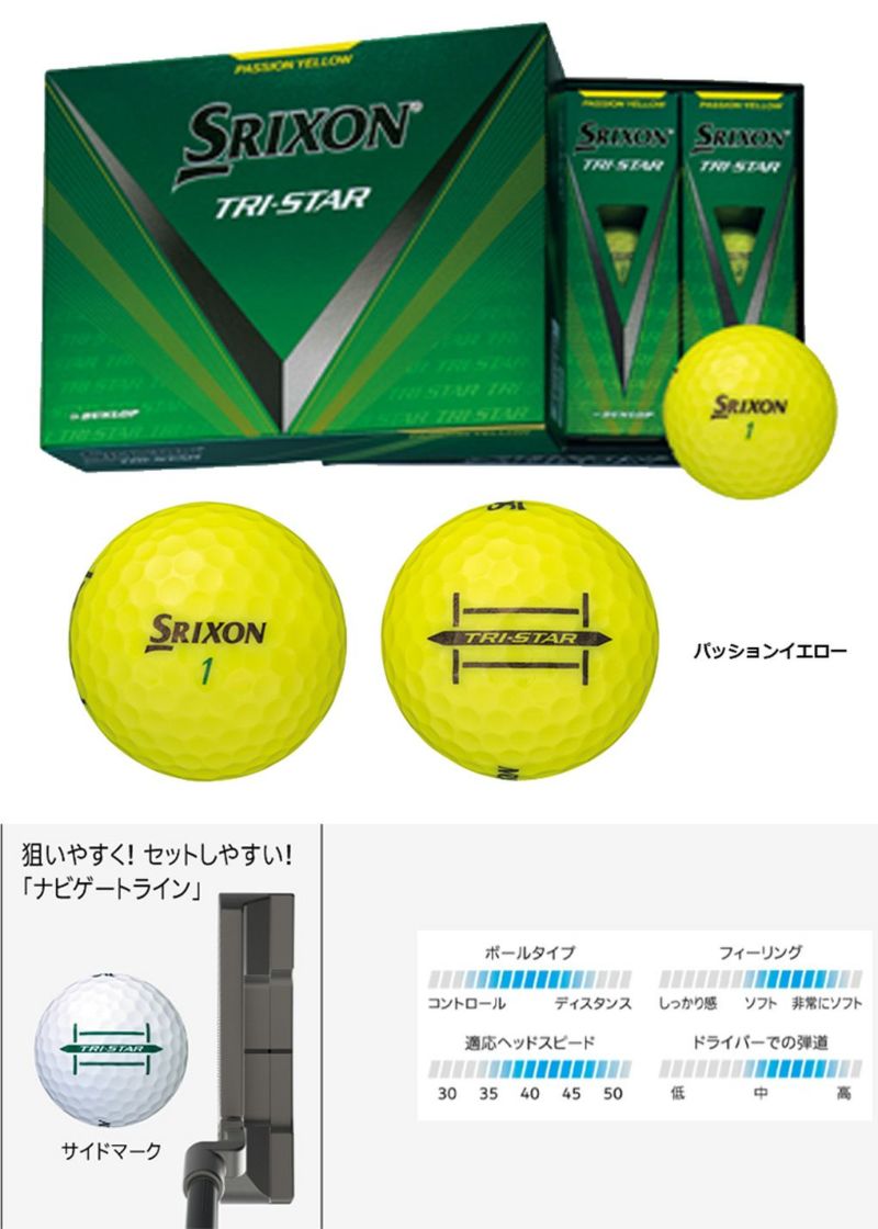 スリクソン_TRI-STARトライスターアイオノマーカバー3ピースボール日本正規品