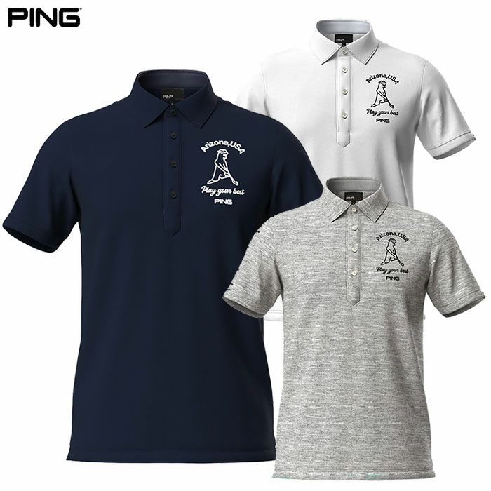 ピンPINGドライミックス裏毛ポロシャツ621-4160201メンズPING2024春夏モデル日本正規品