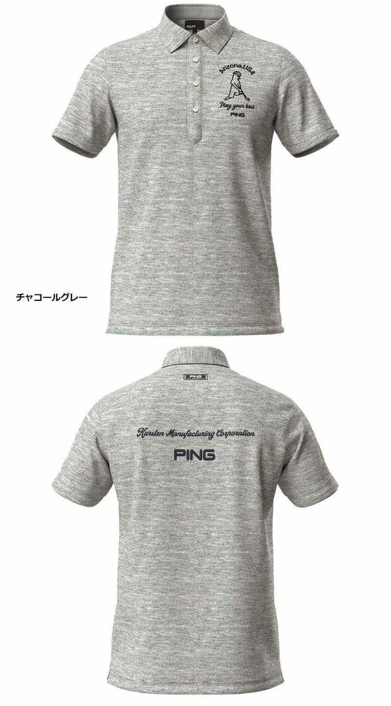 ピンPINGドライミックス裏毛ポロシャツ621-4160201メンズPING2024春夏モデル日本正規品