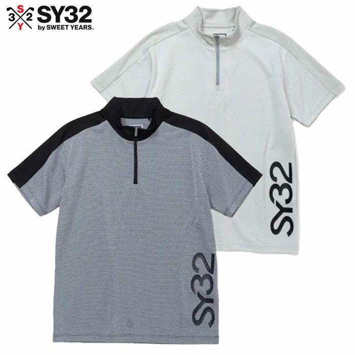 SY32GOLFSYG-24S21DIMPLEMESHZIPUPMOCKシャツ半袖メンズ日本正規品2024春夏モデル