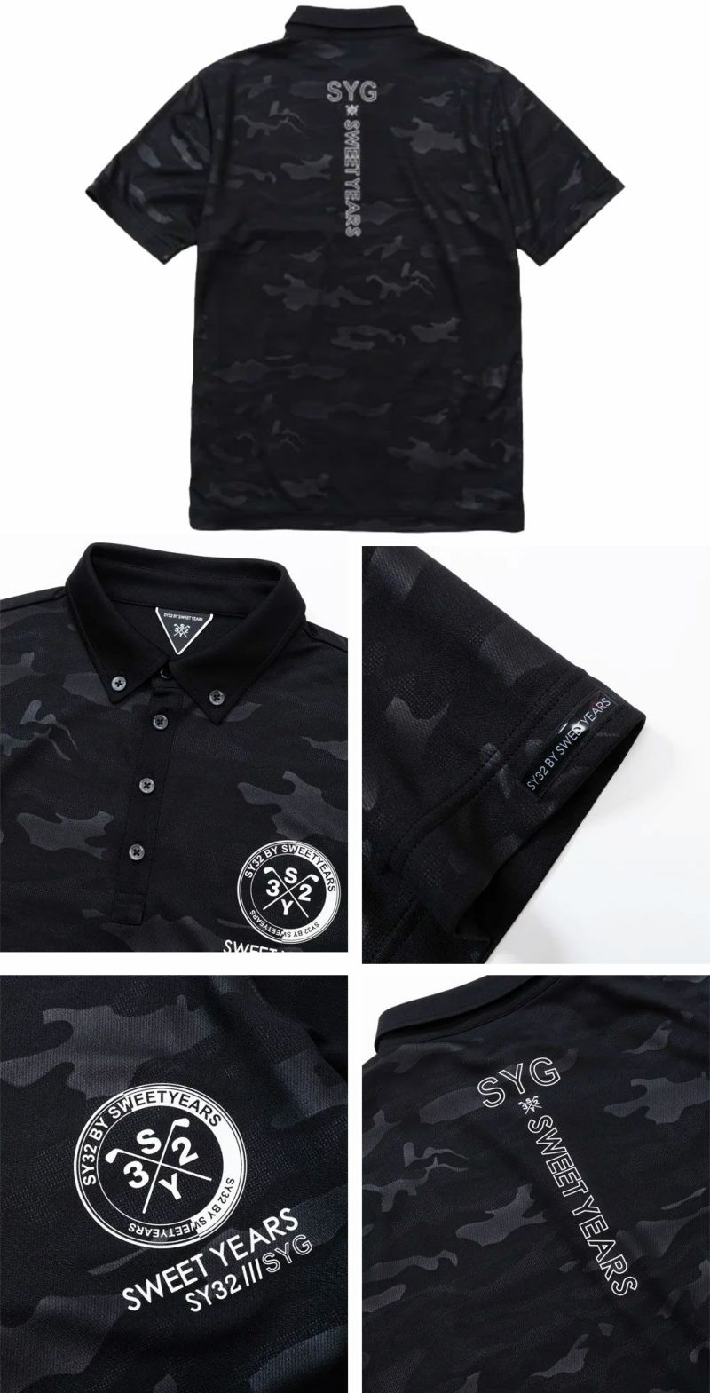 SY32GOLFSYG-24S25CAMOEMBOSSCOLLARSHIRTSシャツ半袖メンズ日本正規品2024春夏モデル