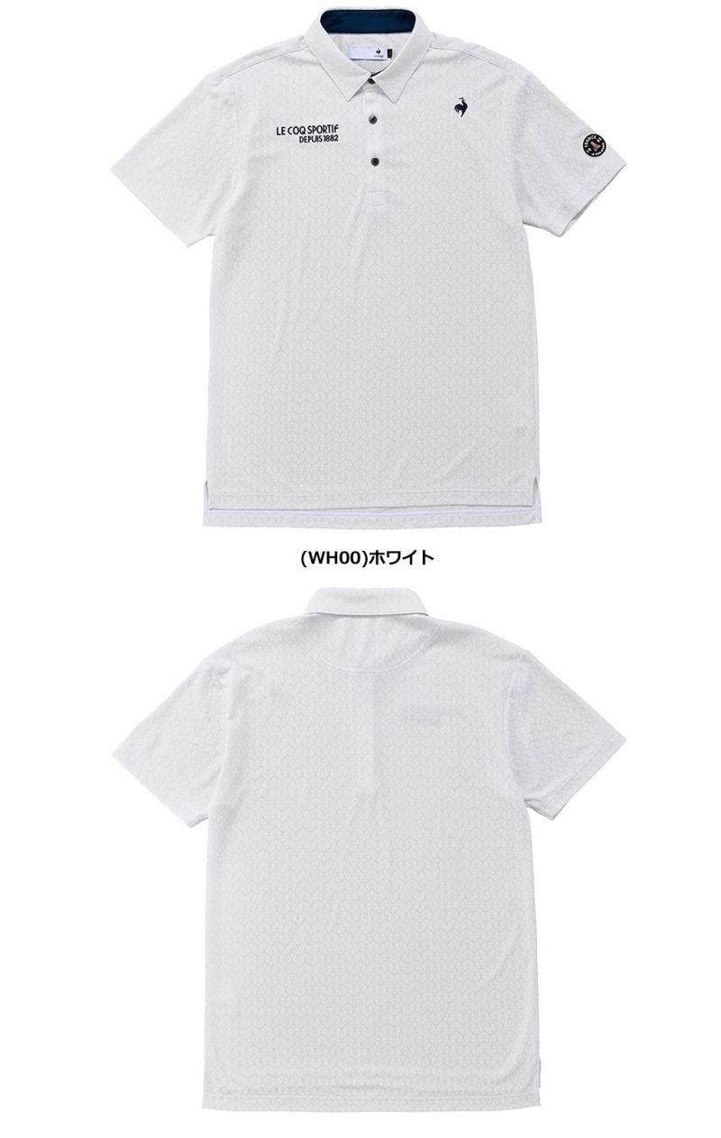ルコックストレッチフォーサー小柄ジャガード半袖シャツQGMXJA07メンズlecoqsportifGOLF2024春夏モデル日本正規品