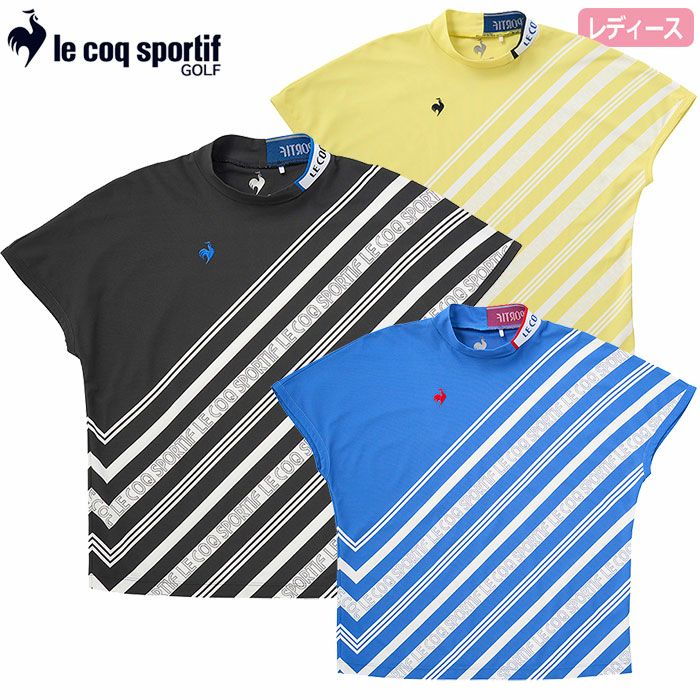 ルコックワイドフィットボーダーモックネックシャツQGWXJA08レディースlecoqsportifGOLF2024春夏モデル日本正規品