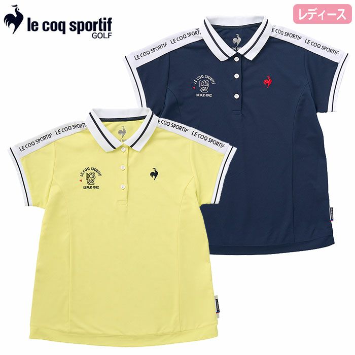 ルコックAライン袖ライン襟付きシャツQGWXJA10レディースlecoqsportifGOLF2024春夏モデル日本正規品