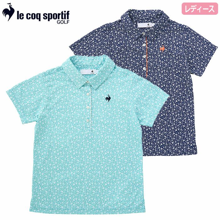 ルコック花柄半袖シャツQGWXJA12レディースlecoqsportifGOLF2024春夏モデル日本正規品