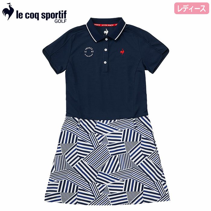 ルコックフレンチボーダー切り替えワンピースQGWXJJ00レディースlecoqsportifGOLF2024春夏モデル日本正規品