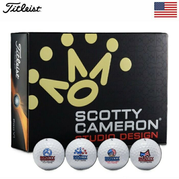 タイトリスト2023PROV1ScottyCameronStudioDesignUSAゴルフボールセット1ダース（全12球)TitleistUSA直輸入品2023年モデル